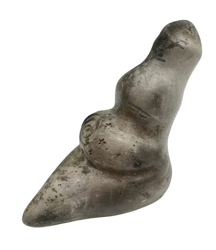 Raku Art Pottery Ceremonial Spirit Shaker Rattle Fertility Goddess Woman Venus