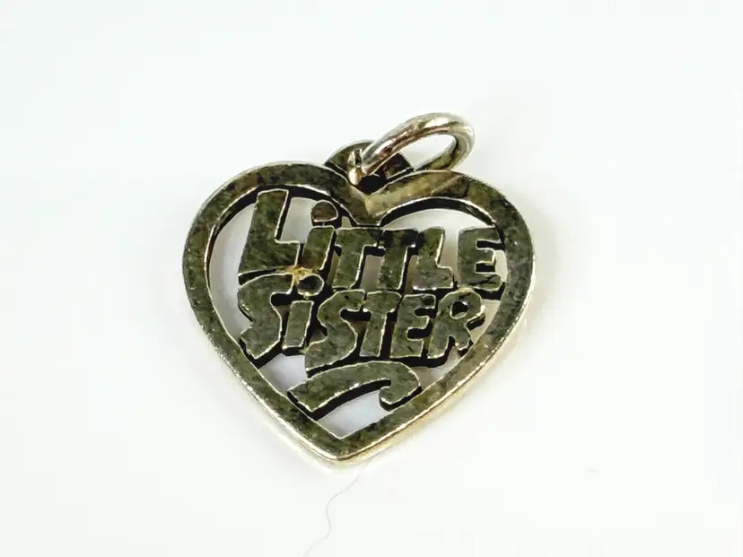 James Avery Sterling Silver Little Sister Heart Charm Family Jewelry JR2118