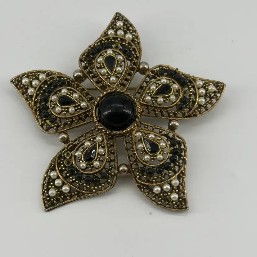 Beaded Flower Brooch