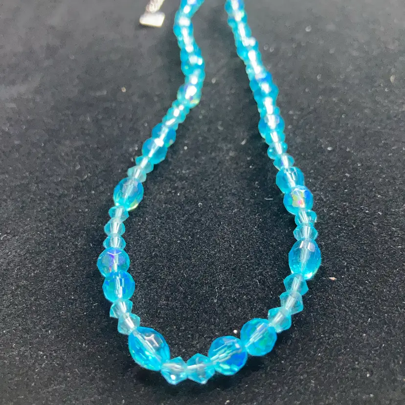 Cookie Lee Blue AB Crystal 14”-17” Necklace!