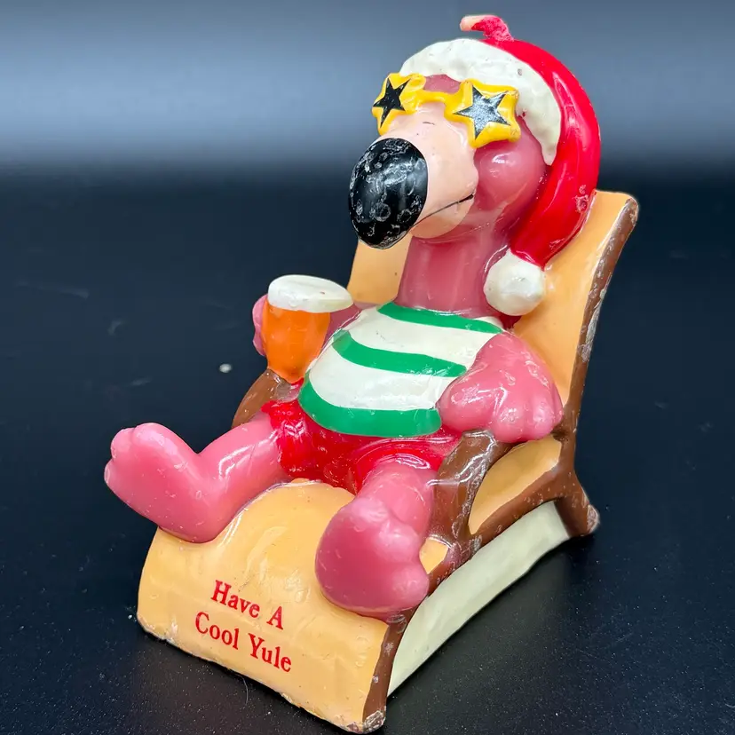 Russ “Have A Cool Yule” Lounging Flamingo Candle 4”