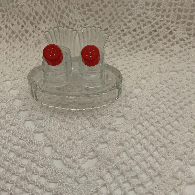 Vintage Mini Salt & Pepper Shaker w/ Base