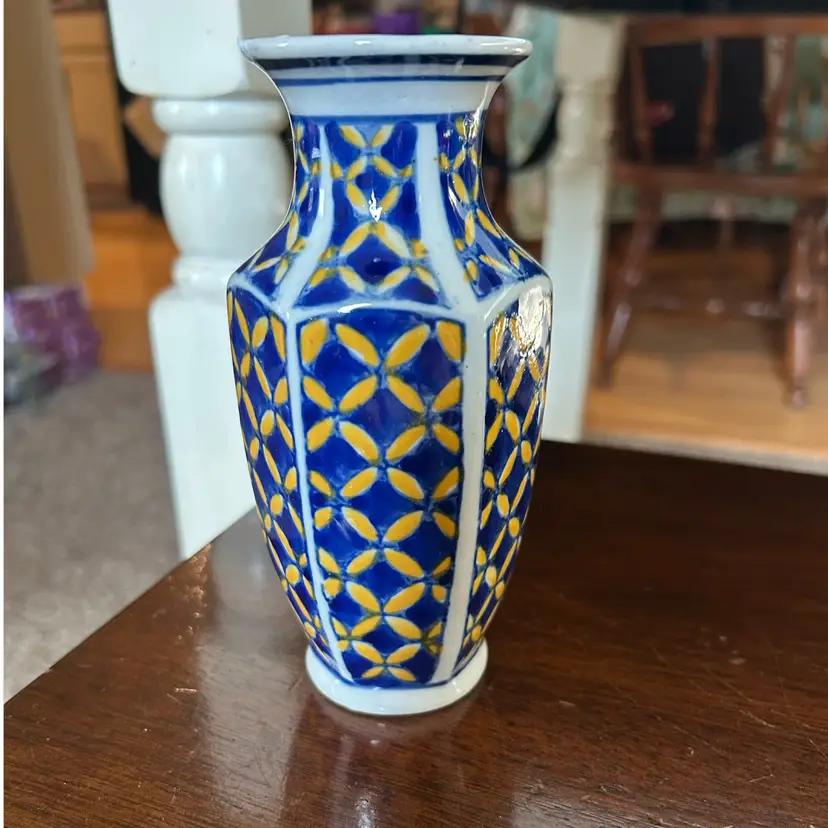 Beautiful Yellow And Blue Vase
