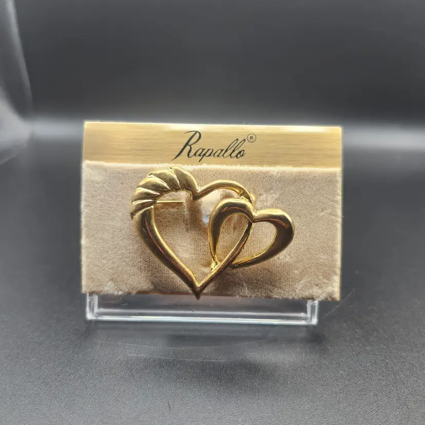 Rapallo Double Heart Brooch NOS