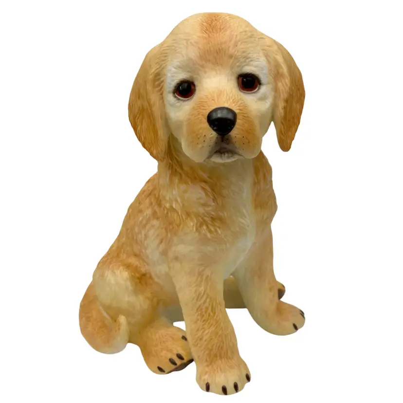 Vintage Lenox Porcelain Golden Retriever Puppy Dog, 1996, Seated, 6.6" Tall