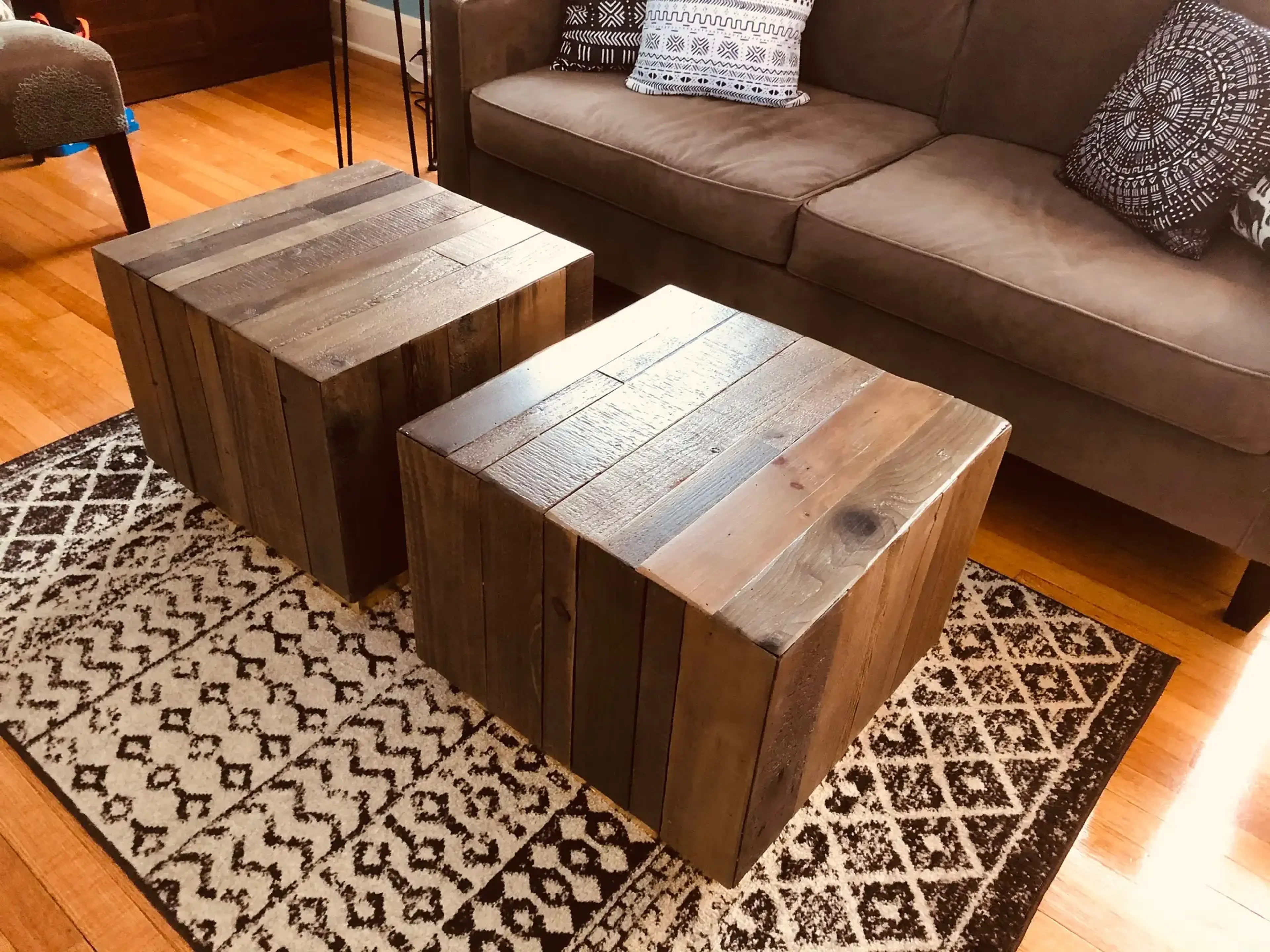 Reclaimed Wood Coffee Table Cubes