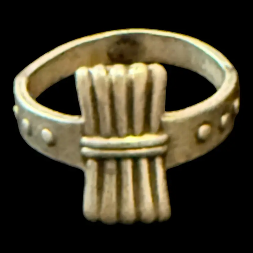 Antique JJ White Sterling Silver Camp Fire Girls Ring Size 4