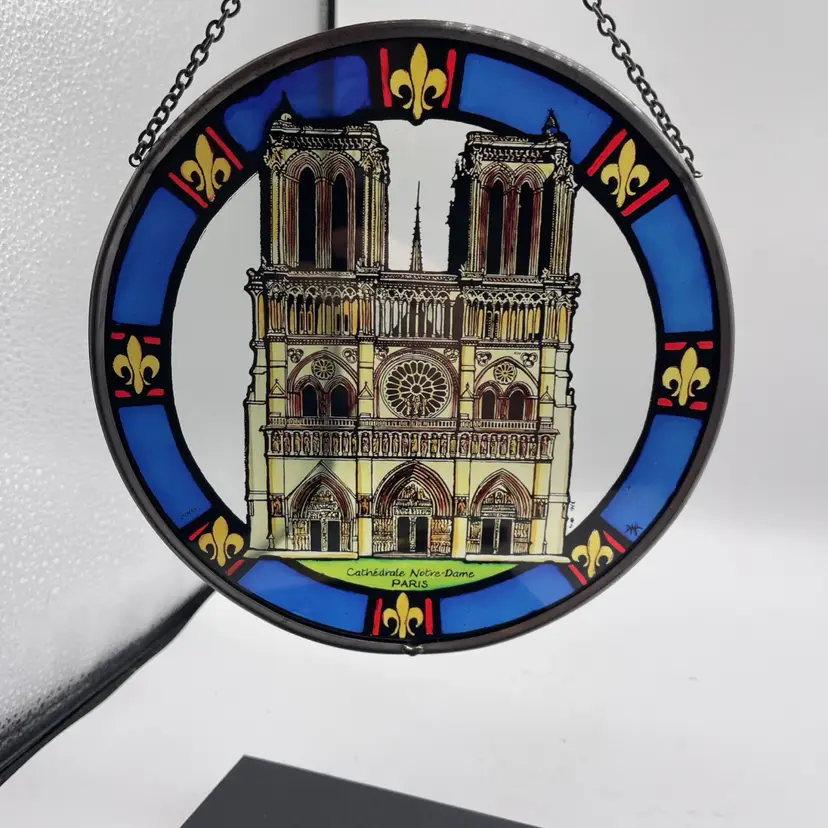 Notre Dame Cathedral Stained Glass Sun Catcher 7.5”