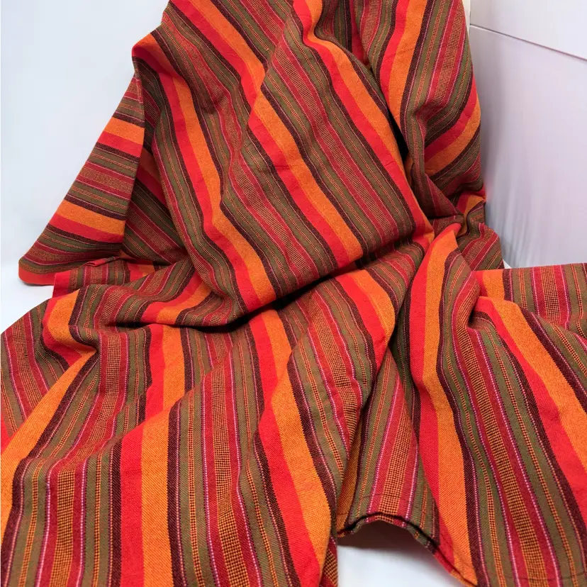 59” X 76” Woven Striped Tablecloth/Bedding/Fabric