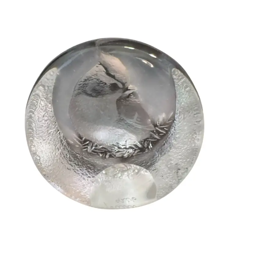 Mats Jonasson Sweden Crystal Bird Paperweight