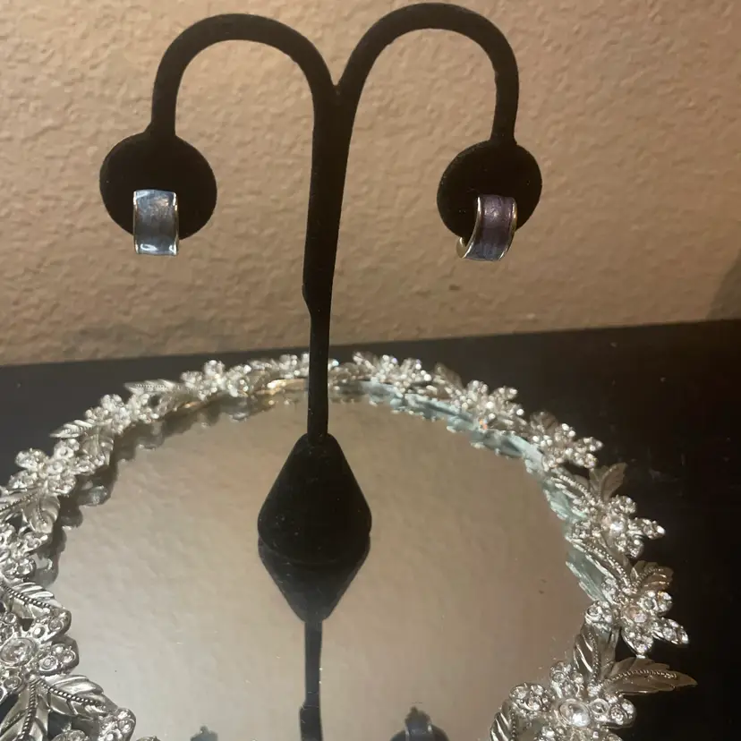 Napier Blue Enamel Mini Hoops Clip-On Earrings
