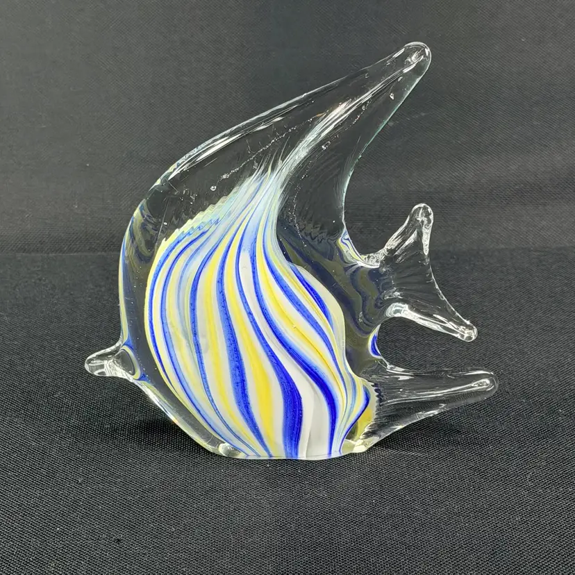 Tropical Fish Glass Figurine Polished Base