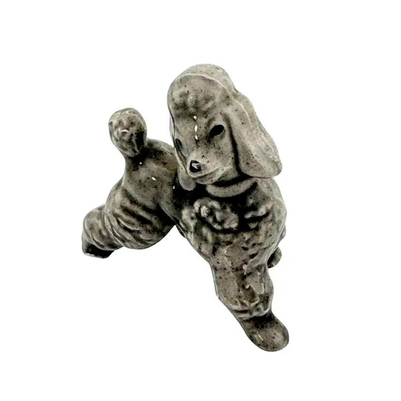 Vintage Small Gray Poodle Figurine 2” Tall x 2” Wide x 1” Deep