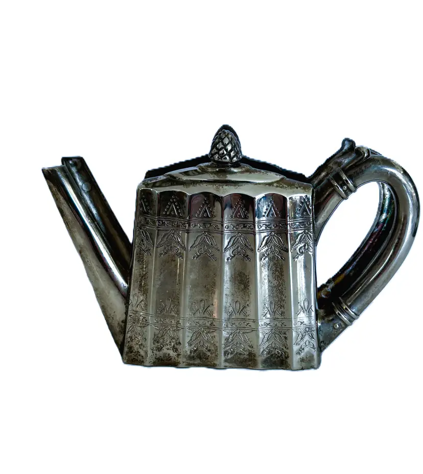 Vintage Godinger Silver Plated Teapot Napkin Holder or Letter Holder — 1993 Tabletop Decor