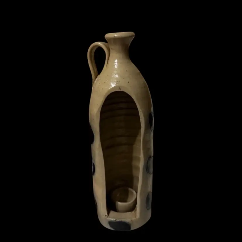 Yorktown-style salt glaze stoneware candle holder