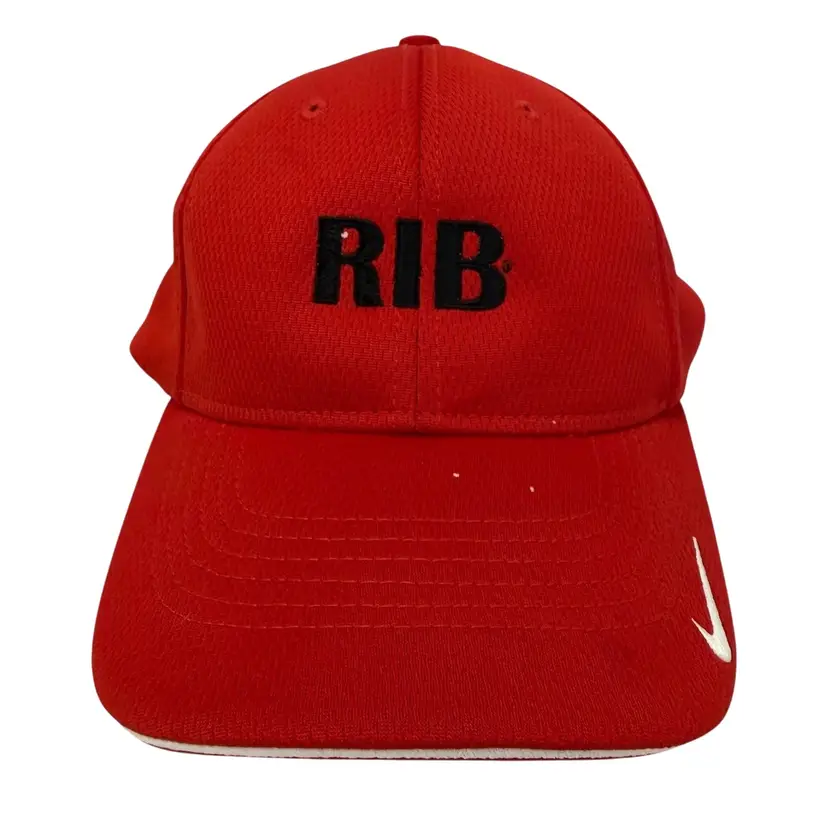 Nike Golf RIB 2015 Embroidered Logo Unisex Red Golf Hat Stretch Fit S/M NWT
