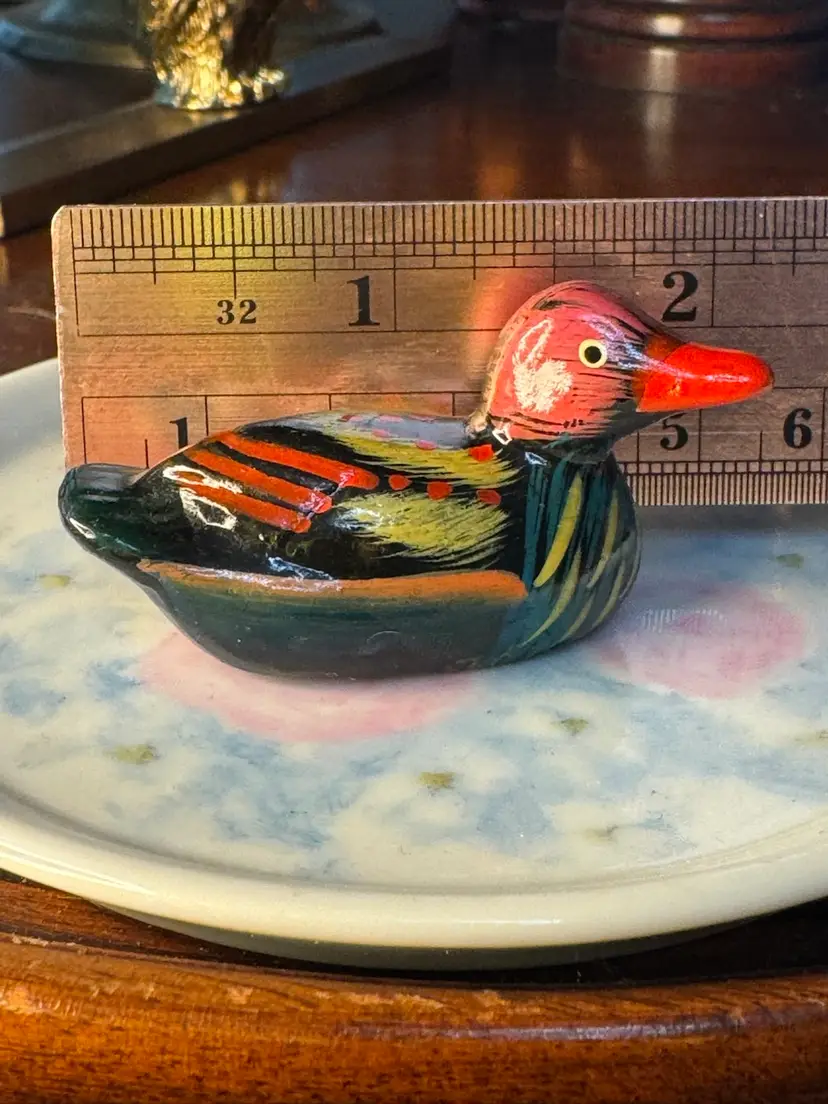 😻 Mini Hand-Painted Wooden Duck Decoy – 2”