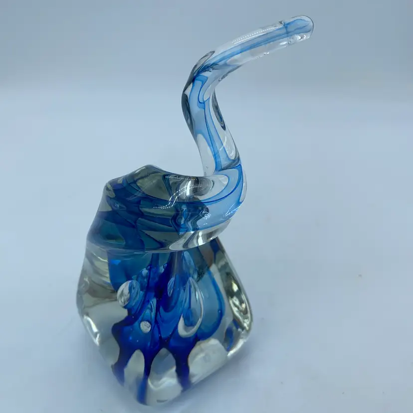 #0004 Signed R? B?  sommerso art glass sculpture Swirl Paperweight
