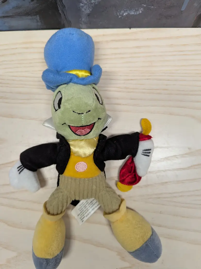 Jiminy Cricket Plush Toy 10" Jimmy Top Hat Snap Toys for Disney Pinocchio