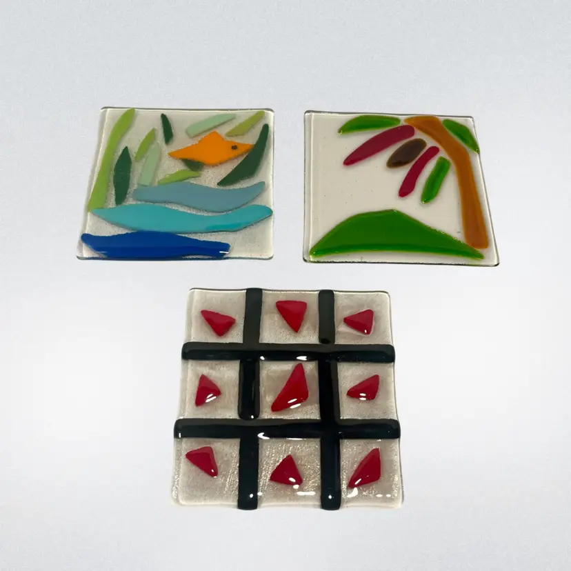 Fused Glass Coasters (set of 3) | 3.75”