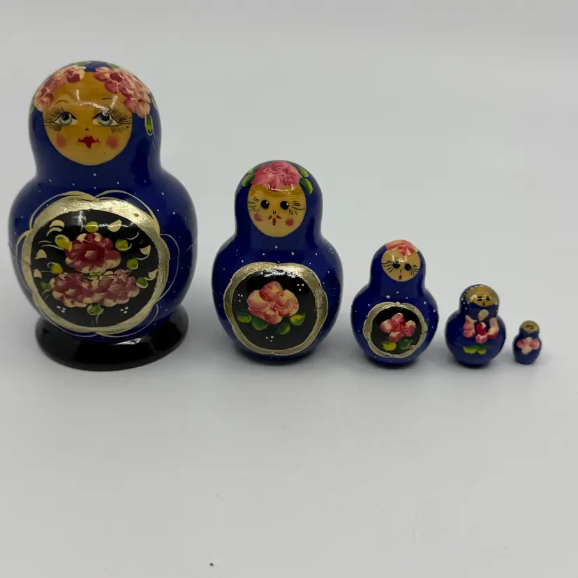 5 Piece 2001 Russian Wooden Nesting Doll 3”
