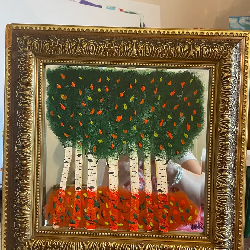 Acrylic On Vintage Mirror