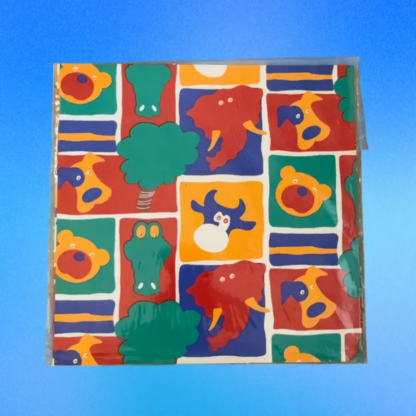 Lot (9) Vintage Lord & Taylor Colorful Animal Wrapping Paper 26”x40” Paper Only
