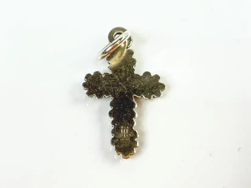 James Avery Sterling Silver Floral Cross Charm Flower Christian Jewelry JR2110
