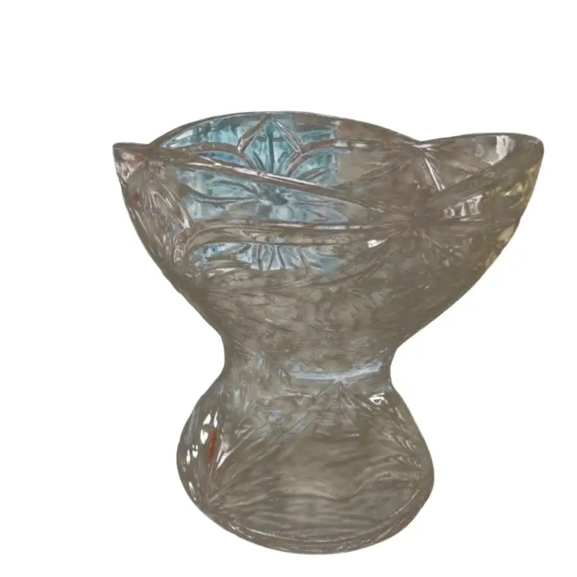 035 Vintage cut crystal compote centerpiece bowl
