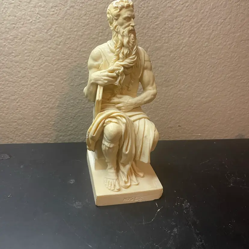GORGEOUS Santini Italy Genuine Carrara Marble 8" MOSES Replica.