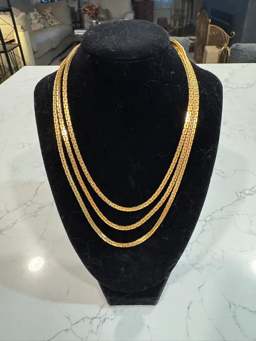 🪹Long Gold Tone Chain Necklace Vintage