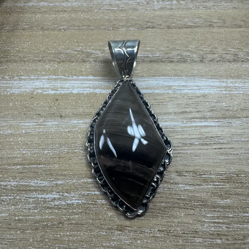 Jay King DTR Sterling Pendant Banded Onyx