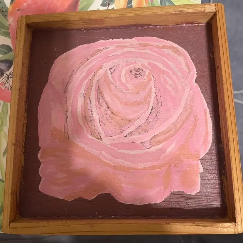 Rose Wooden Trinket Tray