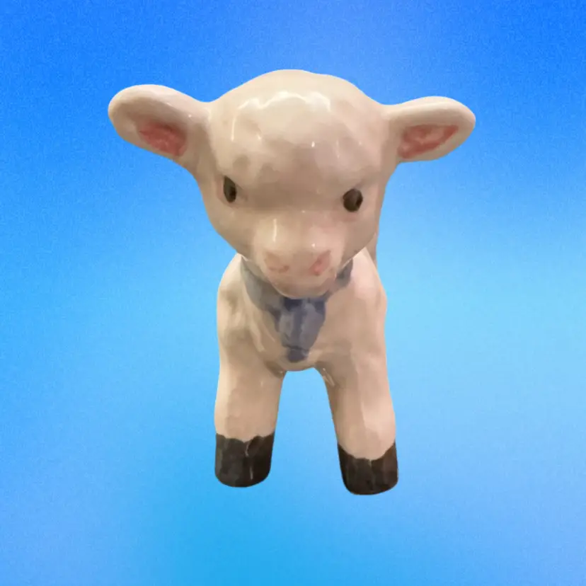 #24 Lamb Porcelain Toothpick Holder Or Mini Planter