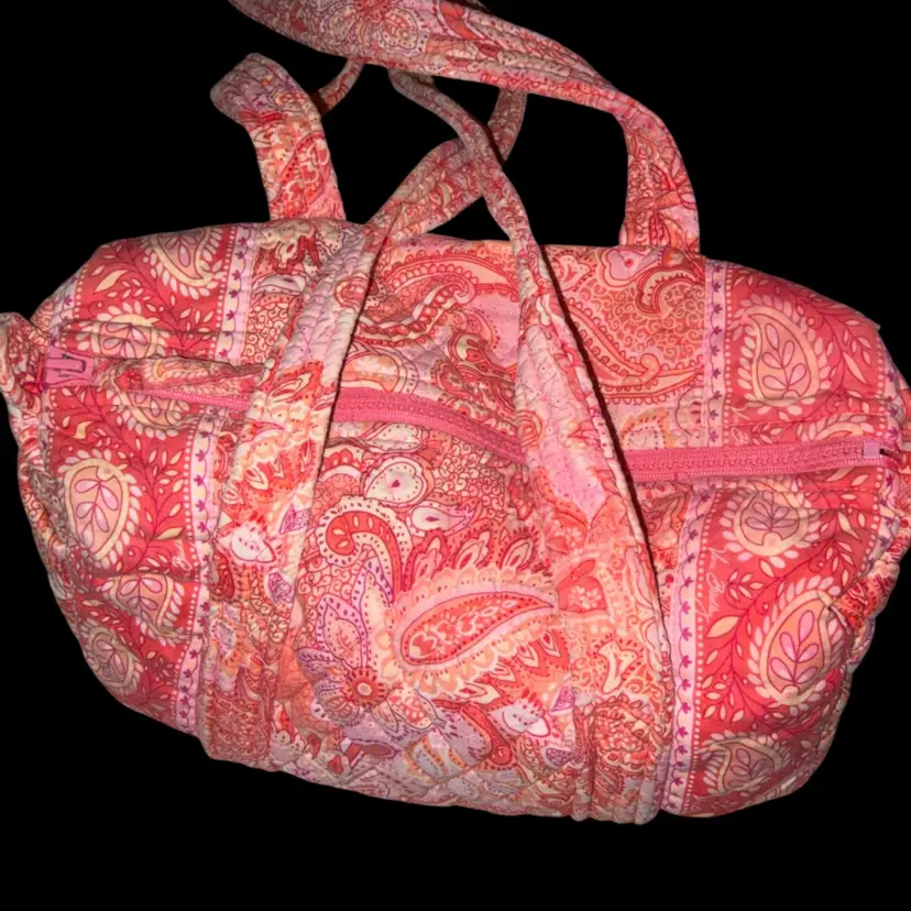 Retired Vera Bradley Paisley, Peachy Pink Over The Shoulder Purse