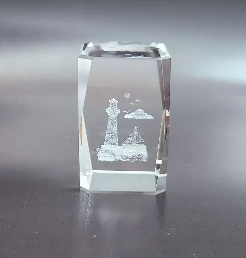 Mini Etched Lighthouse Paperweight