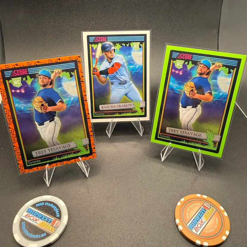 Trey Yesavage & Kazuma Okamoto 3-card Lot 2026 Score-a-Treat Toronto Bluejays