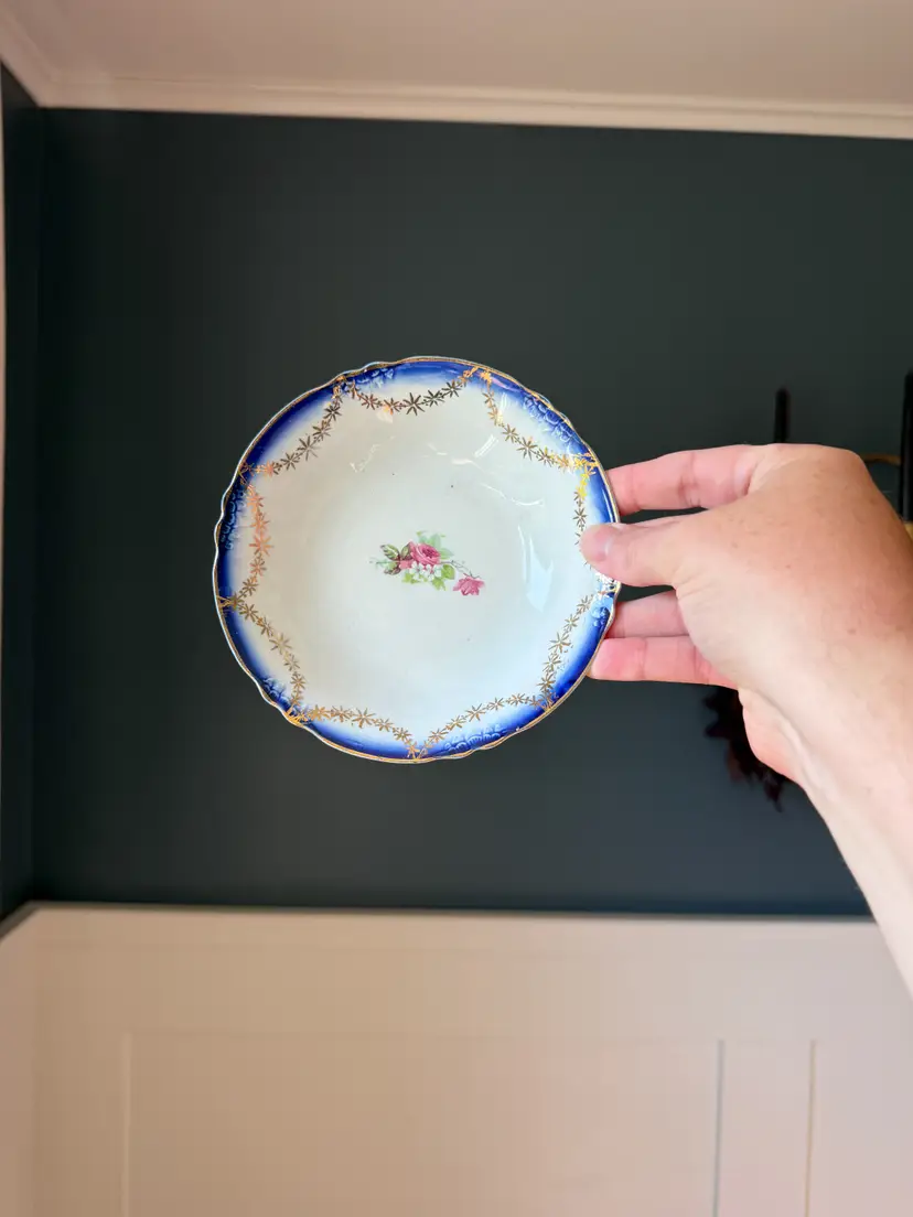 antique porcelain oatmeal bowl 6.25"