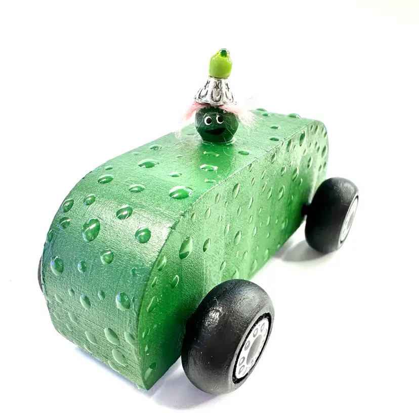 Pickle Car Side Eye Wood Made By Me 3” L X 1.75” W X 1.75” H