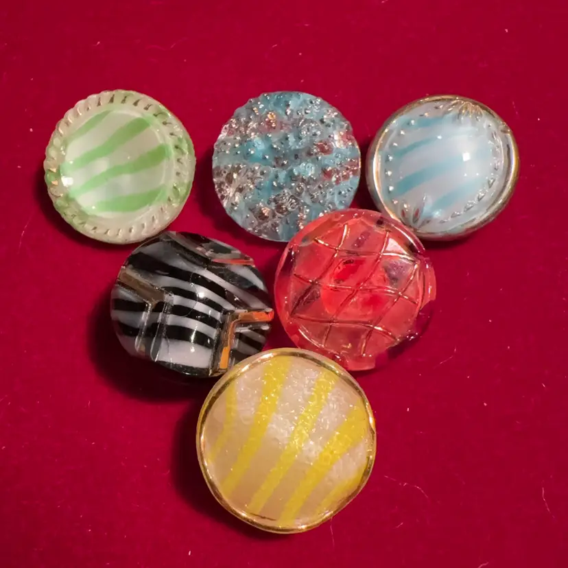 Glass Buttons - 6 - 5/8” As Is