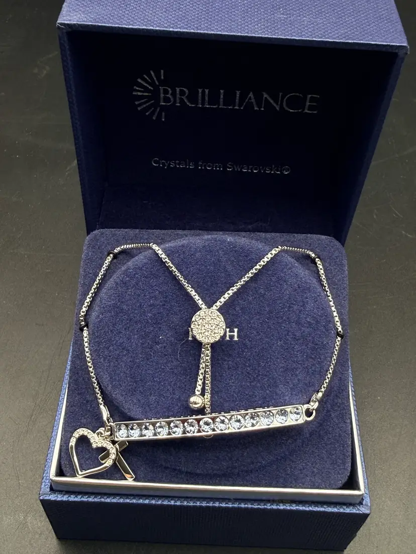 Brilliance Faith Swarovski Crystals Silver Plated Beyond Blessed Bolo Bracelet