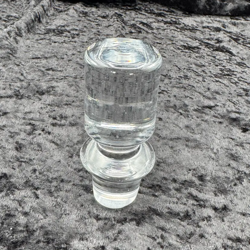 Crystal Clear Bottle Stopper Hand Blown Glass Heavy Solid Replacement Decanter Topper