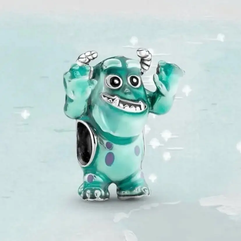 Scary Blue Monster with Horns European Charm - Collectable Character Edition