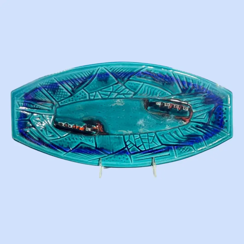 #484- Vintage Treasure Craft of California Pottery Ashtray Highly Collectible Mid-Century Modern (MCM) Oval 1960s (Bitosi Replica)