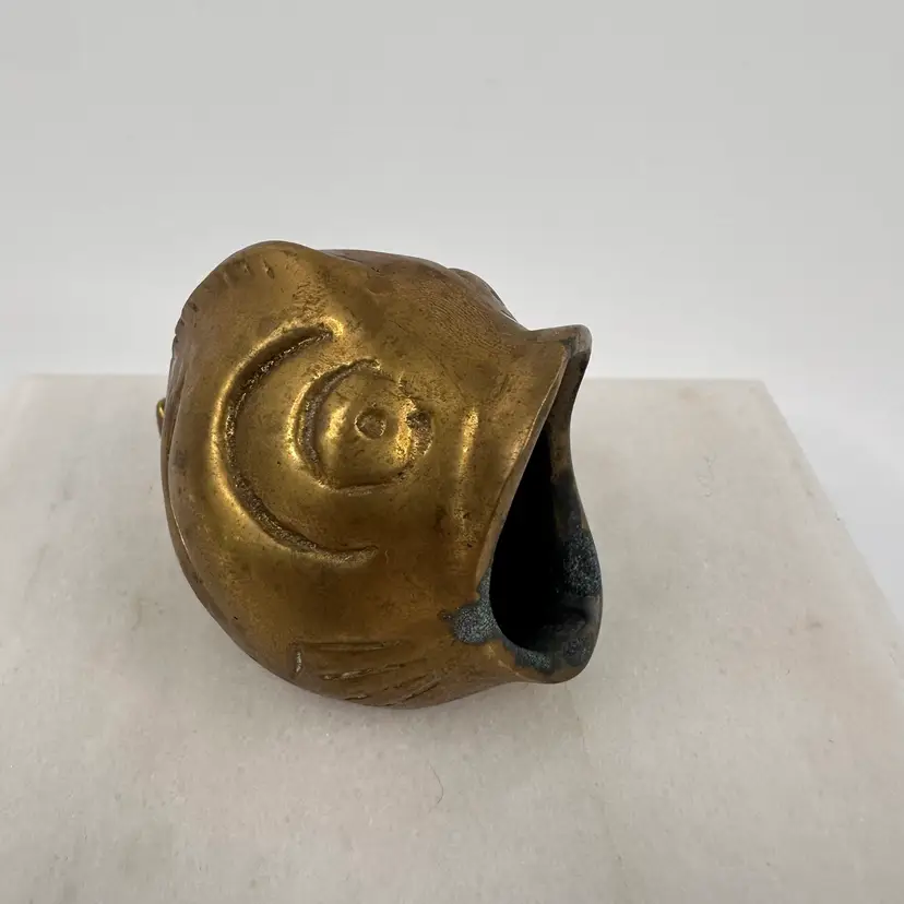 Mini Vintage Brass Open-Mouth Fish