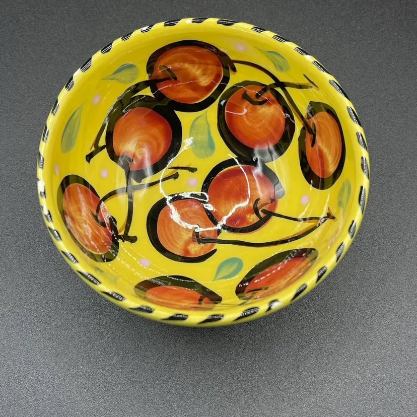 Artist Signed Alli Cat Pottery Dish