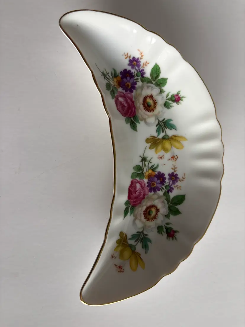Floral Crescent Trinket Dish
