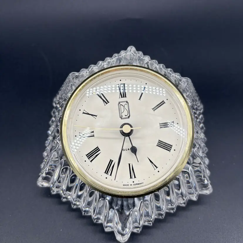 Paul Sebastian Crystal Quartz Desk Clock Made In West Germany