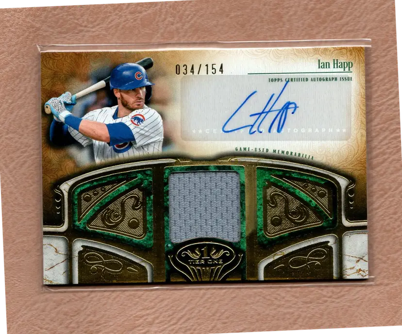 Ian Happ 2021 Topps Tier One Autograph Relic #034/154 Chicago Cubs