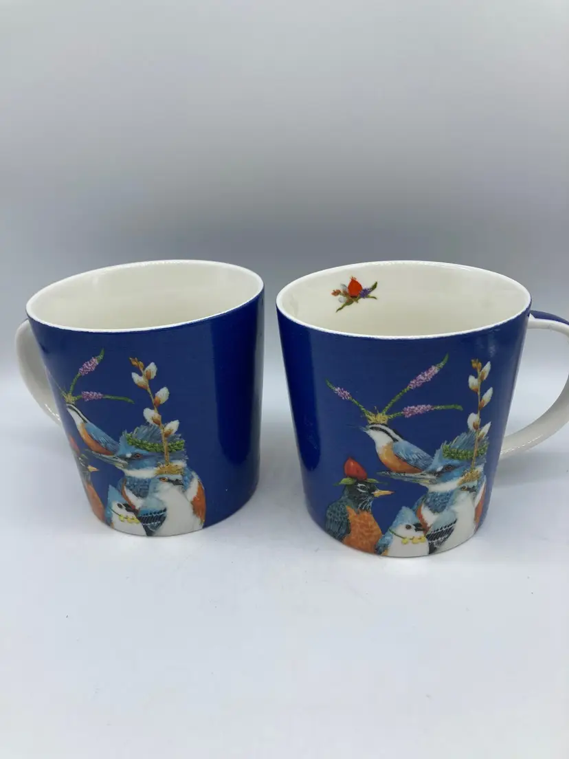 Paper Products Design ceramic mug with birds excellent condition